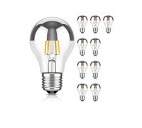ledscom.de 10 pezzi LED E27 testa lampada a specchio A60 2700K bianco caldo 461lm 4,1W 230V - argento testa lampadina - non dimmerabile