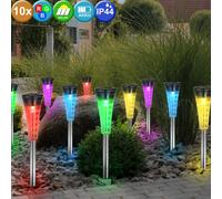 10x LED Esterni Plug-In Chiodi Lampada RGB Cambiacolore Giardino Solare Hof Weg