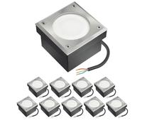 10x LED per pavimentazione NEOLUM per esterni IP67 angolare 10 x10cm incl. GX53
