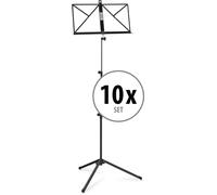 10x Leggii Musicale Spartiti Libri Orchestra Pieghevole Richiudibile Metal Nero