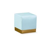 10X LINO AZZURRO Scatola FLEUR portaconfetti 7X7X7 cm BOMBONIERA 177X