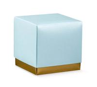 10X LINO AZZURRO Scatola FLEUR portaconfetti 9X9X9 cm BOMBONIERA 177Z