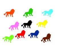 10x Lion Immagine da Stirare Cucire-Su Miniblings 30mm Flock Gatto Segno