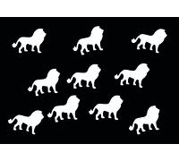 10x Lion Immagine da Stirare Cucire-Su Miniblings 30mm Flock Gatto Segno