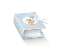 10X LITTLE BEAR AZZURRO 7x6x3 cm Scatola LIBRO Portaconfetti BOMBONIERA 18M7