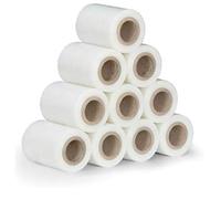 10x Mini Pellicola Estensibile 10 cm x 150 m, 23 my, Trasparente, Pellicola per Pallet, Pellicola da Imballaggio, Pellicola da Avvolgimento