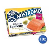 10x Multipack Nostromo Salmone Filetto Olio Gr 110