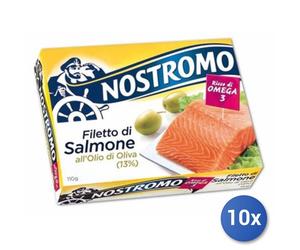 10x Multipack Nostromo Salmone Filetto Olio Gr 110