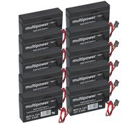 10x Multipower Batteria Al Piombo MP0, 8-12H Pb 12V 0,8Ah Casa E Spina Serrande