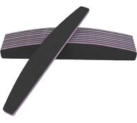 10x Nail Files 100/180 Sabbia Professionale Mezza Luna Curvo Doppio Lato Unghie