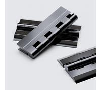 10x Nero Cerniere a nastro, Acrilico in plastica Nero 75mm