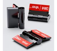 10x Nero Cerniere acriliche - Non è necessaria la colla, Autoadesivo. Cerniere autoadesive. Acrilico in plastica Nero 24mm