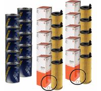 10x Original MAHLE / KNECHT Filtro Olio OX 404D + 10x SCT Flush Motore