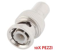 10X PEZZI BNC MASCHIO A RCA FEMMINA CONNETTORE ADATTATORE PER CCTV CAMERA