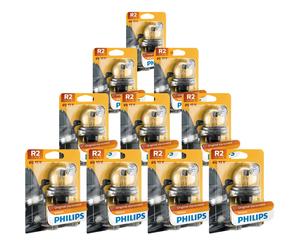 10x Philips Standard R2 45/40W 12V Lampadina Glühlampe R2 P45t-41