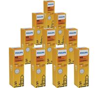 10X Philips Vision H3 Alogena Fino Al 30% In Più Luce 55W 12V Lampadine Auto
