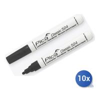10x Pica Market Marcatore A Vernice Laccata Classic 524 Pica Nero