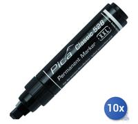 10x Pica Market Marcatore Permanente Pica Classic 528 Xxl Nero