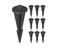 10x picchetti da giardino per pavimentazione solare BROSLO nero 8cm 30mm Ø