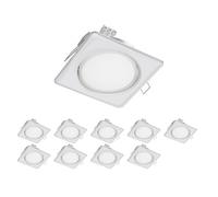 10x plafoniera da incasso ZOBE II bianco opaco angolare 10,7 x 10,7cm 1x GX53 [EEK: F]