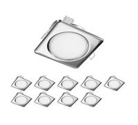 10x Plafoniera da incasso ZOBE II cromo lucido angolare 10,7 x 10,7cm 1x GX53 [EEK: F]