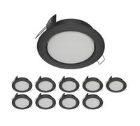 10x plafoniera da incasso ZOBE II nero opaco rotonda 107mm Ø 1x GX53 max. 25W [EEK: F]