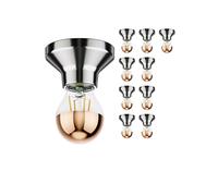 10x plafoniera/porta lampada ELEKTRA in porcellana argento lucido 1x E27 max. [EEK: E]