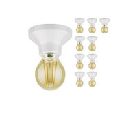 10x plafoniera/porta lampada ELEKTRA in porcellana bianca lucida 1x E27 max. [EEK: E]