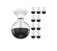 10x plafoniera/porta lampada ELEKTRA in porcellana bianca lucida 1x E27 max. [EEK: F]