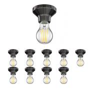 10x plafoniera/porta lampada ELEKTRA in porcellana nera lucida 1x E27 max. [EEK: D]