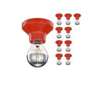 10x plafoniera/porta lampada ELEKTRA in porcellana rossa lucida 1x E27 max. 300W [EEK: E]