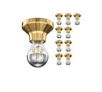 10x plafoniera/porta lampada ELEKTRA porcellana oro lucido 1x E27 max.