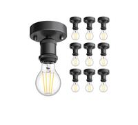 10x plafoniera/porta lampada RETRA nero opaco 1x E27 max. 60W [EEK: D]