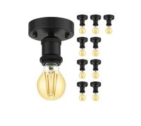10x plafoniera/porta lampada RETRA nero opaco 1x E27 max. 60W