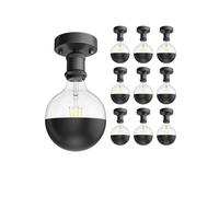 10x plafoniera/porta lampada RETRA nero opaco 1x E27 max. 60W [EEK: F]