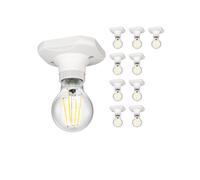 10x plafoniera/porta lampadine ELEKTRA in porcellana bianca 1x E27 max. 60W [EEK: D]