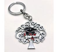 Publilancio srl 10X Portachiavi metallo ALBERO DELLA VITA con TOCCO LAUREA bomboniera | 10 gadget da regalare molto utili per bomboniere lauree