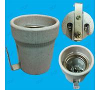 10X Portalampada E27 ES In Ceramica Con Supporto Di Fissaggio Alta Temperatura