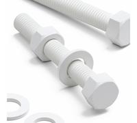 10x PP Viti a Testa Esagonale Bulloni e dadi, Bianchi M10x 75mm