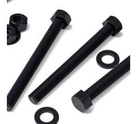 10x PP Viti a Testa Esagonale Bulloni e dadi, Nero M10x 100mm