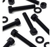 10x PP Viti a Testa Esagonale Bulloni e dadi, Nero M12x 70mm