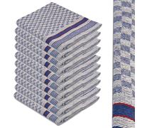 10x Professionale Fossa Asciugamani Strofinaccio Touchon 45x90 Bianco Blu Grube