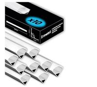 10x Profili Angolari SILVER con copertura opaca da 2 METRI per Strisce Led Colore Argento - Angoli 21,3 x 15,8mm