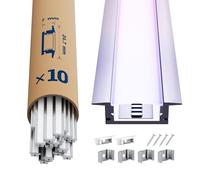 10x Profilo Alluminio per Strisce LED 2M (20mt) - Canalina per Striscia LED con Copertura Opaca - Dimensioni L2000x27.2 x 15mm - Compatibile con Strisce LED fino a 15.3mm