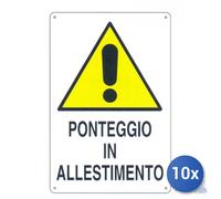 10x Pubblicentro Spa Cartello In Plastica Ponteggio In Allestimento Cm 60X40