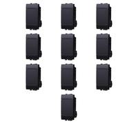 10x Pulsante 16A, Modulo nero, Compatibile Con BTicino Living, frutti, interruttori, pulsanti, deviatori, dimmer, sensori, PIR, buzzer, Per Placche originali e compatibili