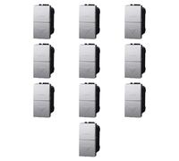 10x Pulsante doppio saliscendi, tapparelle, avvolgibili, Modulo Grigio, Compatibile Con BTicino Living, frutti, interruttori, pulsanti, deviatori, sensori, Per Placche originali e compatibili