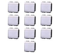 10x Pulsante portanome, 2 moduli, Moduli Bianchi, Compatibile Con BTicino Living, frutti, interruttori, pulsanti, deviatori, dimmer, sensori, PIR, buzzer, Per Placche originali e compatibili