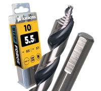 10x Punta Elicoidale Step Force Ø5,5 mm - HSS-G DIN 338 per acciaio, acciaio da costruzione, alluminio, metalli colorati AMBOSS WERKZEUGE® Punta per lamiere, profili - Esagonale per trapano, trapano a
