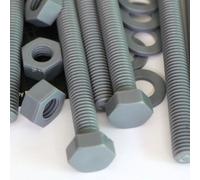 10x PVC, resistenti all'ossidazione, Grigio, UPVC, M8x100mm